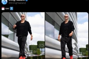 归队备战新赛季！哈兰德社媒晒球场外散步休闲照：第一天！